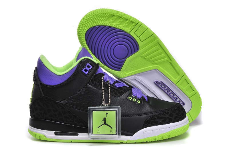 Air Jordan 3 Kid'S Shoes Black/ Blueviolet Online
